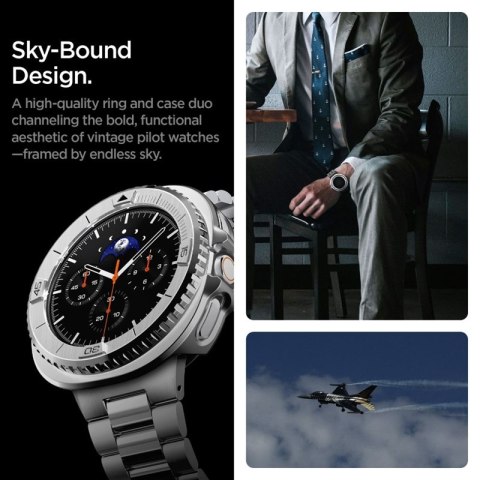 Spigen Bezel Tune Pro Pilot - Obudowa / Pierścień ochronny do Samsung Galaxy Watch 8 Classic 46 mm (Silver) Spigen