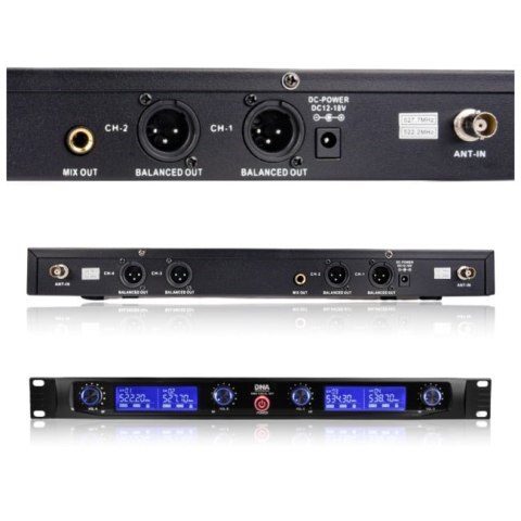 DNA WM4 VOCAL SET - Mikrofon bezprzewodowy, 4x nadajnik doręczny, system nagłośnienia UHF DNA PROFESSIONAL