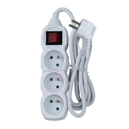 ELK210W Esperanza listwa zasilająca 3 gn. wł. 1.5m biała Esperanza