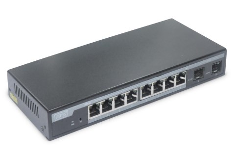L2 managed 8-Port Gigabit PoE Switch + 2 SFP10/100/1000Mbps, 86W PoE Power Budget, DIGITUS