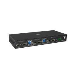 Lindy 2-portowy przełącznik KVM HDMI 4K60 USB3.0 z podwójną głowicą LINDY