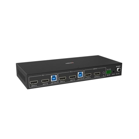 Lindy 2-portowy przełącznik KVM HDMI 4K60 USB3.0 z podwójną głowicą LINDY