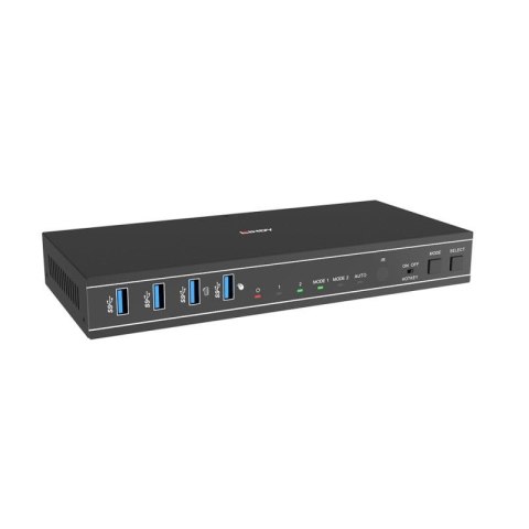 Lindy 2-portowy przełącznik KVM HDMI 4K60 USB3.0 z podwójną głowicą LINDY