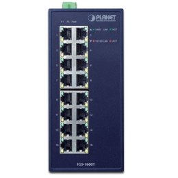 PLANET IGS-1600T łącza sieciowe Nie zarządzany L2 Gigabit Ethernet (10/100/1000) Niebieski Planet