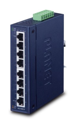 PLANET IGS-801T łącza sieciowe Nie zarządzany L2 Gigabit Ethernet (10/100/1000) Niebieski Planet