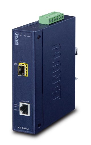 PLANET IGT-805AT konwerter sieciowy 1000 Mbit/s Niebieski Planet