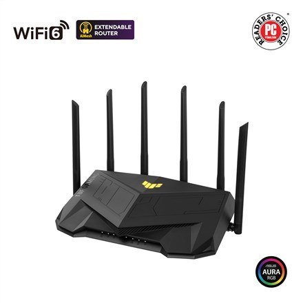 ASUS TUF Gaming AX6000 (TUF-AX6000) router bezprzewodowy Gigabit Ethernet Dual-band (2.4 GHz/5 GHz) Czarny ASUS
