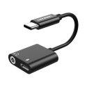 Adapter przejściówka USB typu C -> Jack + USB typu C (ładowanie) LP