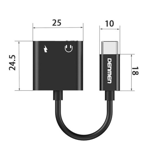 Adapter przejściówka USB typu C -> Jack + USB typu C (ładowanie) LP
