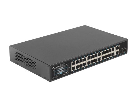 Switch LANBERG RSGE-24P-2GE-2S-360 RACK 19" 24X 1GB POE+/2X GB/2X SFP 360W Lanberg