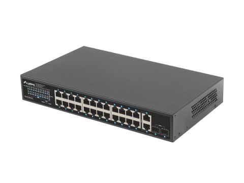 Switch LANBERG RSGE-24P-2GE-2S-360 RACK 19" 24X 1GB POE+/2X GB/2X SFP 360W Lanberg