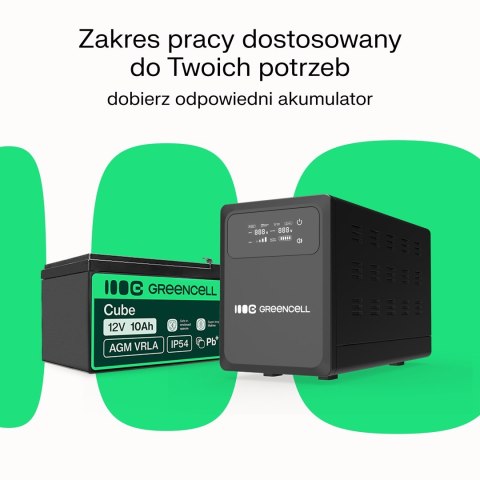 UPS Zasilacz awaryjny Greencell PowerCore 800VA 500W AVR 12VDC LCD Green Cell