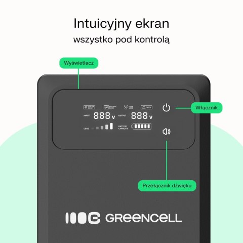 UPS Zasilacz awaryjny Greencell PowerCore 800VA 500W AVR 12VDC LCD Green Cell