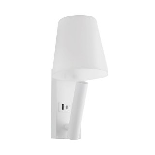 Oprawa LED V-TAC 2W COB CREE kinkiet biały hotel łóżko USB+USB C klosz VT-80062-W 3000K 60lm