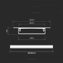 Profil aluminiowy anodowany wpuszczany V-TAC 2mb klosz mleczny 2000x39,8x9,8mm VT-71002 5 lata gwarancji