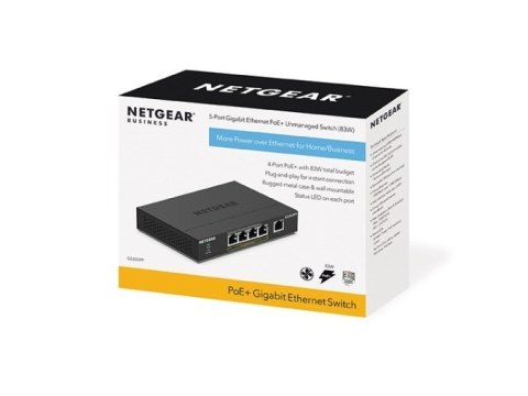 Switch Netgear GS305PP-300EUS 5p PoE 120W (PoE+: 4p) Unmanaged Gigabit NETGEAR