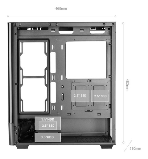 TACENS MARS MC-LCDPRO 7.2" IPS LCD ATX- obudowa TACENS