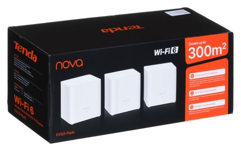 Tenda EX3-3 siatkowy system wi-fi Dual-band (2.4 GHz/5 GHz) Wi-Fi 6 (802.11ax) Biały 1 Wewnętrzne Tenda