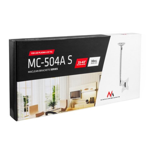 Uchwyt do telewizora sufitowy 23-42" 50~85cm 30kg Maclean MC-504A S srebrny