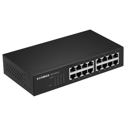 Edimax GS-1016 V2 łącza sieciowe Zarządzany Gigabit Ethernet (10/100/1000) Czarny EDIMAX
