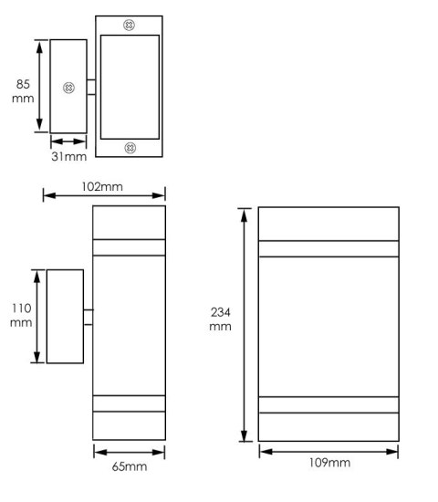 Oprawa elewacyjna Litek 2x GU10 czarny