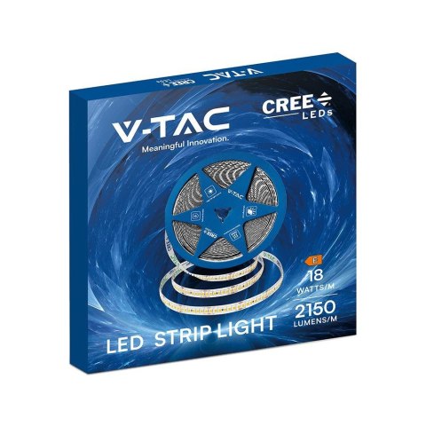 Taśma LED V-TAC CREE CHIP 24V CRI90 2xPCB 10mm 10mb 18W/m 238LED/m VT-2835 238 4000K 2430lm 6 lat gwarancji