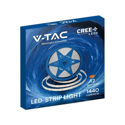 Taśma LED V-TAC CREE CHIP 24V CRI90 2xPCB 8mm 10mb 12W/m 168LED/m VT-2835 168 4000K 1680lm 6 lat gwarancji