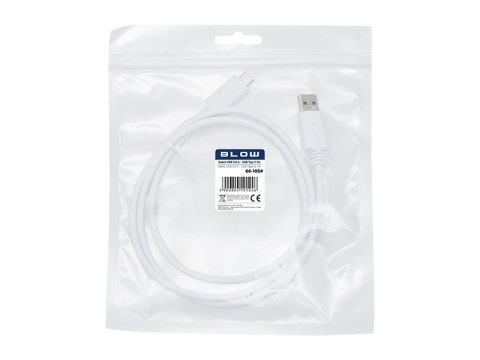 66-103# Przyłącze usb 3.0 a - usb-c 1m białe zawieszka Blow