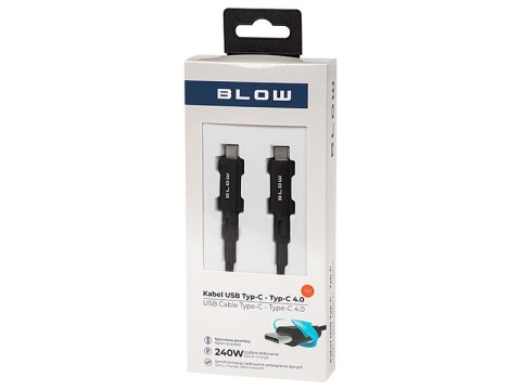 66-160# Przyłącze usb-c - usb-c 4.0 40gbps 240w 1,0m czarne plecionka Blow