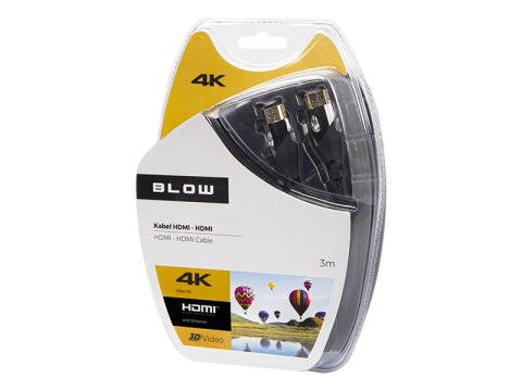 92-641# Przyłącze hdmi-hdmi premium 3m black 4k 2.0 Blow