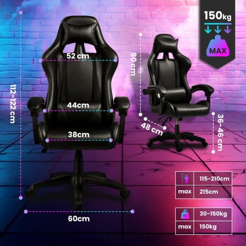 Extralink Gaming | Fotel gamingowy | biurowy, obrotowy, kubełkowy, czarny, G-524 Extralink