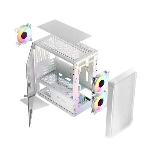 LOGIC OBUDOWA PORTOS ARGB MINI USB 3.0 WHITE LOGIC