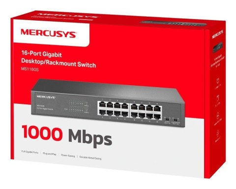 Mercusys MS116GS Przelacznik sieciowy Czarny MERCUSYS