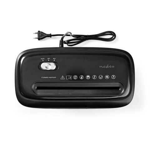 Niszczarka do papieru Nedis 12l DIN P-4 190W Czarna Nedis
