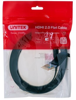 UNITEK KABEL HDMI 2.0 4K60HZ,PŁASKI,3M,C11063BK-3M UNITEK