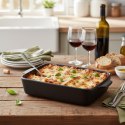 Alpina - Ceramiczne naczynie żaroodporne do zapiekania prostokątne 28x18x6 cm (czarny) Alpina