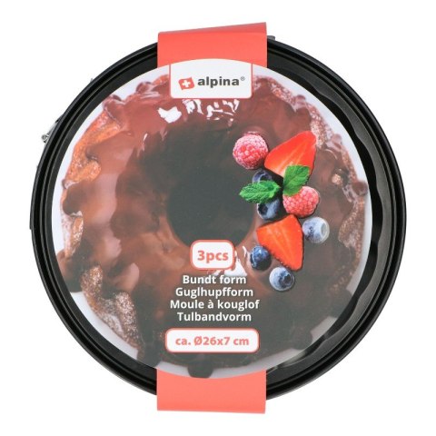 Alpina - Forma do pieczenia 2w1 do ciast i babki z powłoką nieprzywierającą 26x7 cm Alpina