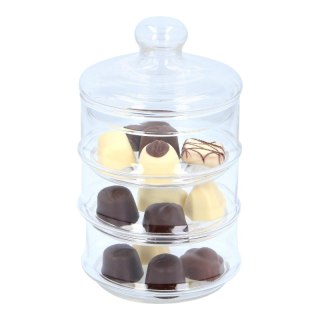 Alpina - Szklany pojemnik / słój na słodycze 3 poziomowy 12x23 cm Alpina