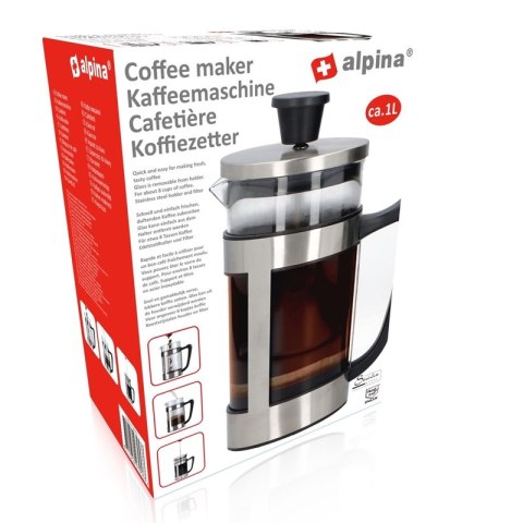 Alpina - Zaparzacz tłokowy do kawy French Press 1 L 10x23 cm Alpina