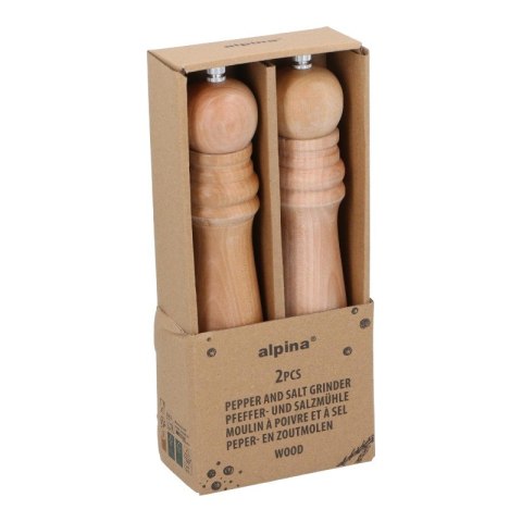 Alpina - Zestaw młynków do pieprzu i soli 25 cm (2 sztuki) Alpina