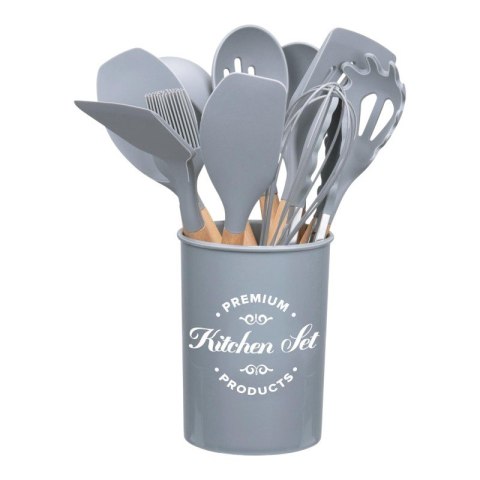 Alpina - Zestaw silikonowych przyborów kuchennych ze stojakiem 12 elementów Alpina