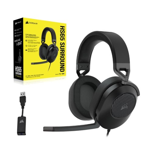 Corsair HS65 SURROUND Zestaw słuchawkowy Przewodowa Ręczny Gaming Węgiel Corsair