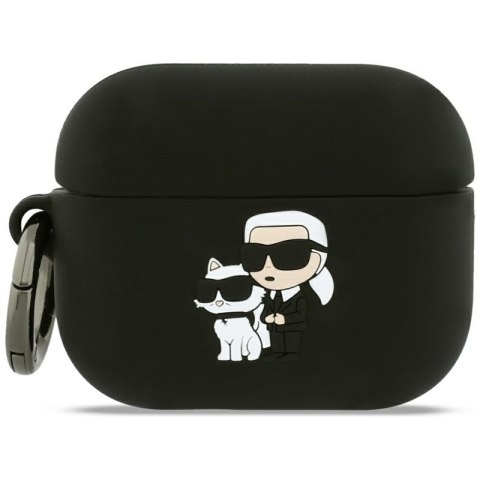Karl Lagerfeld Silicone Karl & Choupette Head 3D - Etui AirPods Pro 3 (czarny) Karl Lagerfeld