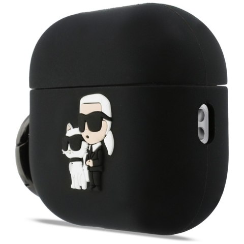 Karl Lagerfeld Silicone Karl & Choupette Head 3D - Etui AirPods Pro 3 (czarny) Karl Lagerfeld