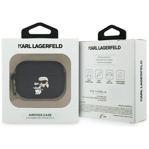 Karl Lagerfeld Silicone Karl & Choupette Head 3D - Etui AirPods Pro 3 (czarny) Karl Lagerfeld