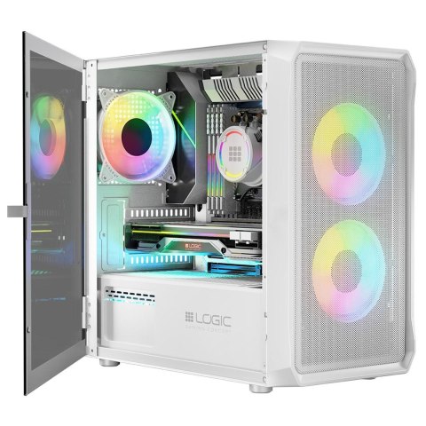 LOGIC OBUDOWA PORTOS ARGB MINI USB 3.0 WHITE LOGIC