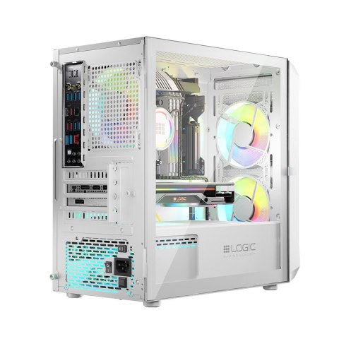 LOGIC OBUDOWA PORTOS ARGB MINI USB 3.0 WHITE LOGIC