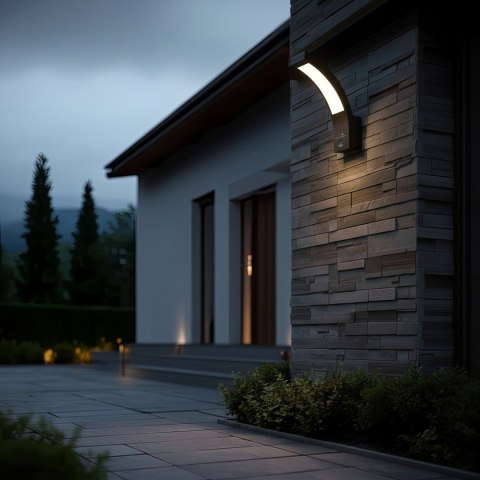 Lampa LED z czujnikiem ruchu Maclean, czujnik ruchu PIR, kolor szary, 10W, IP54, 750lm, barwa neutralna biała (4000K) MCE244 GR