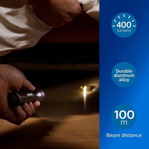 Philips - Latarka aluminiowa LED 400 lumenów wodoodporna IPX4 Philips