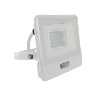 Projektor LED V-TAC 20W SAMSUNG CHIP czujnik ruchu biały przewód 1M VT-128S-1 4000K 1510lm 5 lat gwarancji